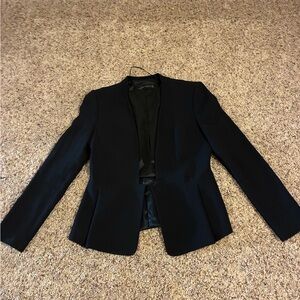Zara Black Women's Open-Front Blazer Jacket short length skirted bottom size L